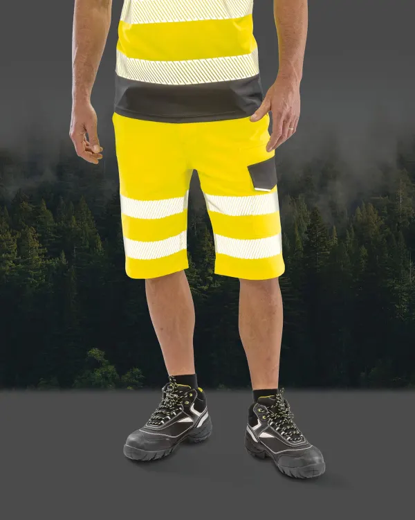 Short de sécurité stretch recyclé Safe-Guard porté — vue 2