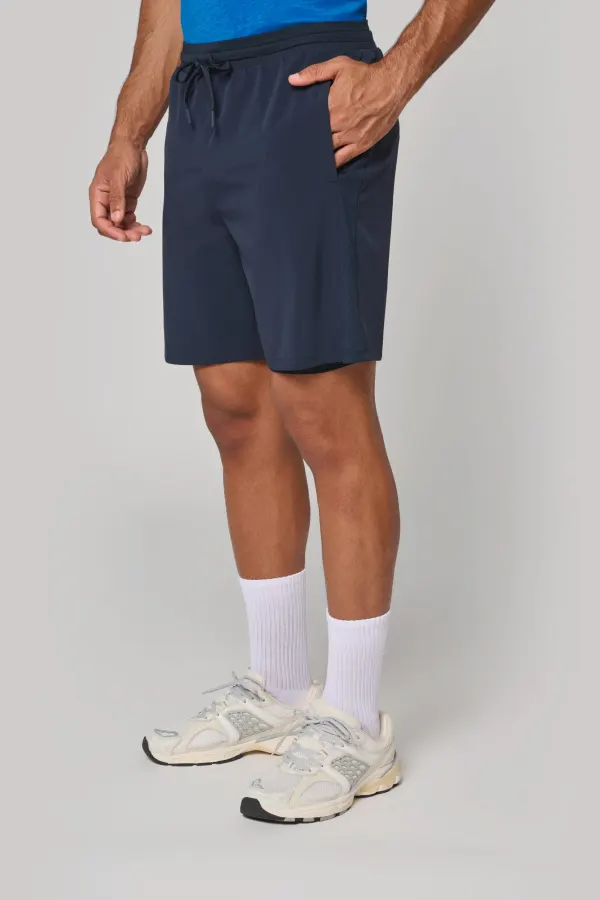 Short écoresponsable 2 en 1 avec sous short intégré homme porté — vue 2