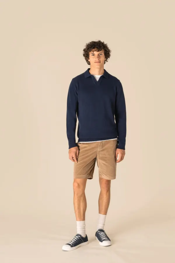 Short écoresponsable en velours côtelé homme porté — vue 1