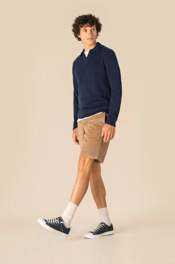 Short écoresponsable en velours côtelé homme porté — vue 2