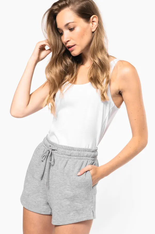 Short écoresponsable molleton non gratté femme porté — vue 2