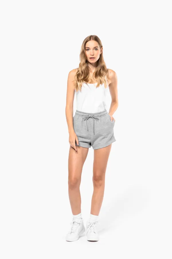 Short écoresponsable molleton non gratté femme porté — vue 3