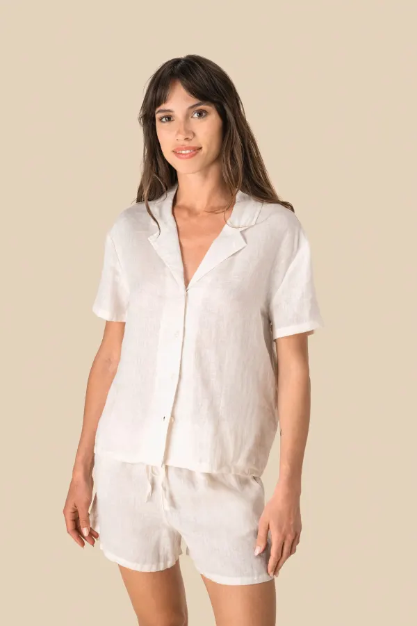 Short en lin femme porté — vue 2