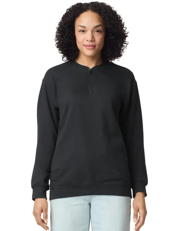 Softstyle Midweight Adult Fleece 1/4 Zip Sweat porté — vue 1