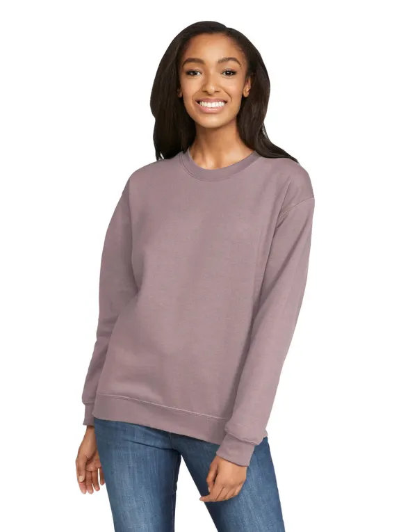Softstyle Midweight Fleece Adult Crewneck porté — vue 1