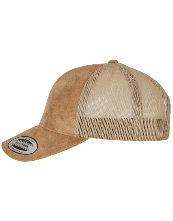 Suede Leather Trucker Cap porté — vue 1