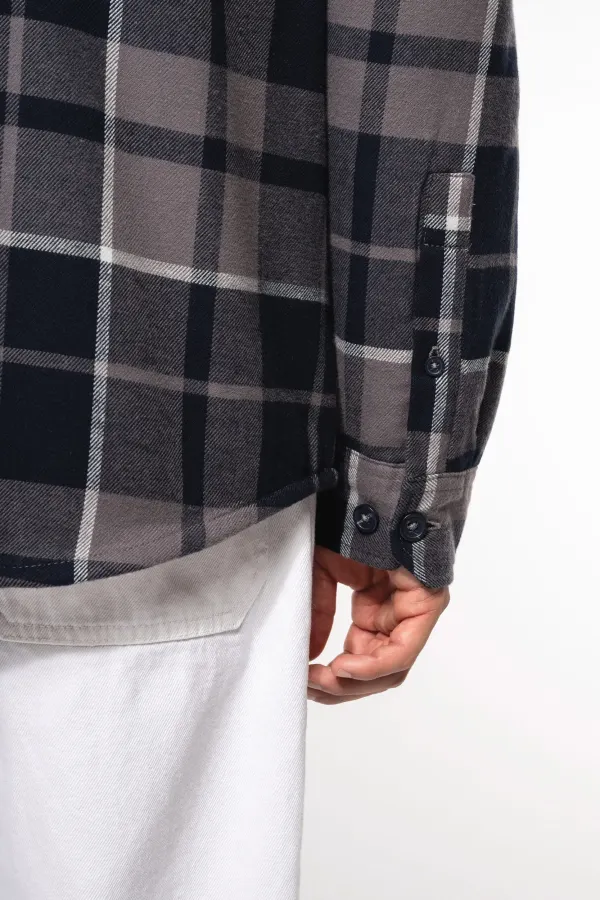 Surchemise à carreaux doublée sherpa homme porté — vue 4