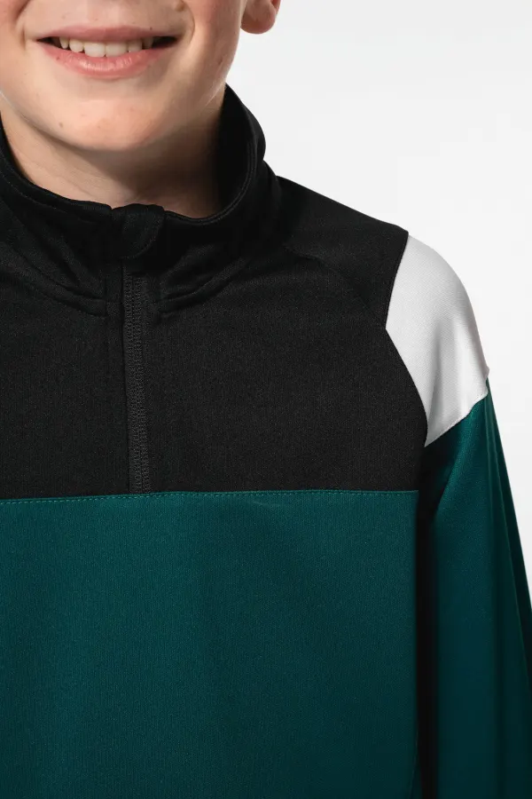 Sweat d'entrainement 1/4 zip enfant porté — vue 2