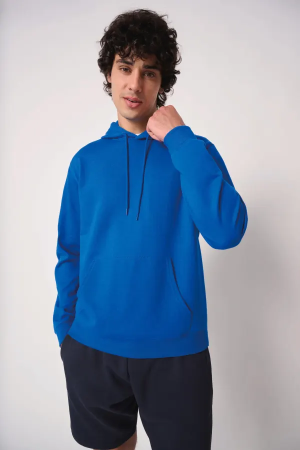 Sweat-shirt à capuche unisexe porté — vue 3