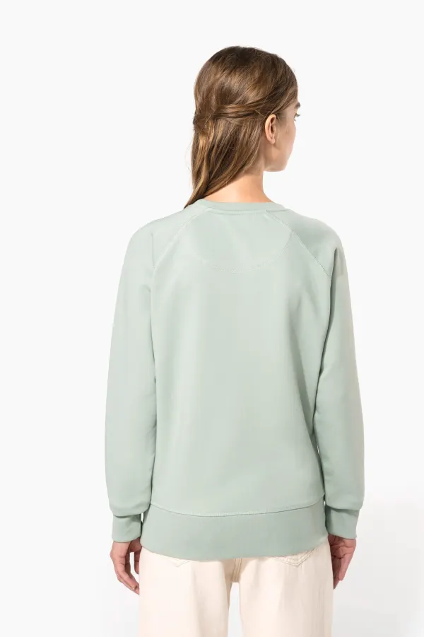 Sweat-shirt Bio col rond manches raglan femme porté — vue 1