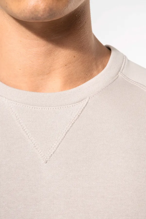 Sweat-shirt Bio col rond manches raglan homme porté — vue 2