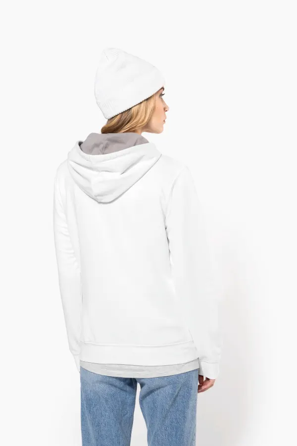 Sweat-shirt capuche contrastée femme porté — vue 1