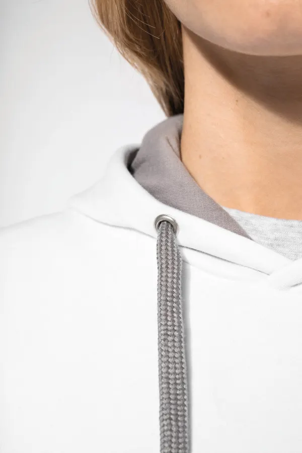 Sweat-shirt capuche contrastée femme porté — vue 3