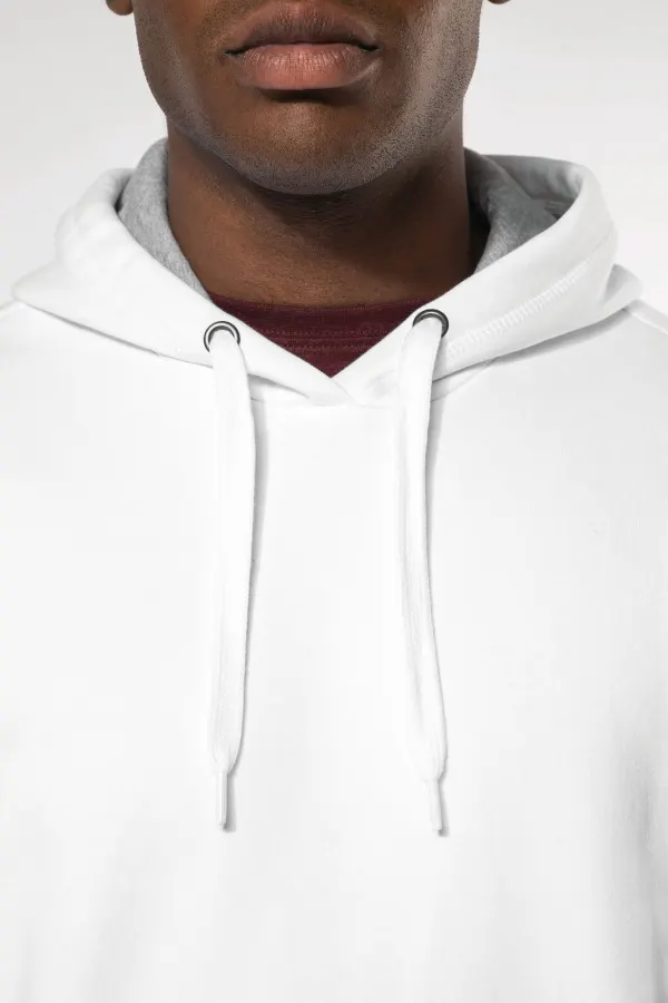 Sweat shirt capuche unisexe porté — vue 3