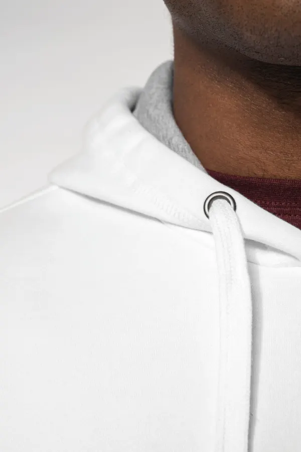 Sweat shirt capuche unisexe porté — vue 4