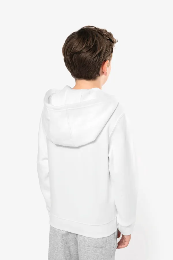 Sweat-shirt capuche zippé enfant porté — vue 1
