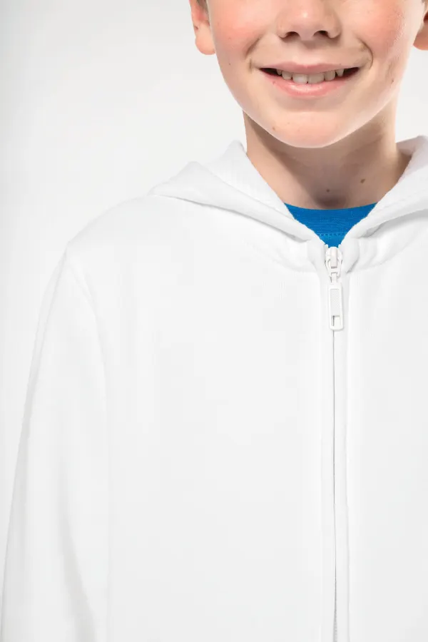 Sweat-shirt capuche zippé enfant porté — vue 2