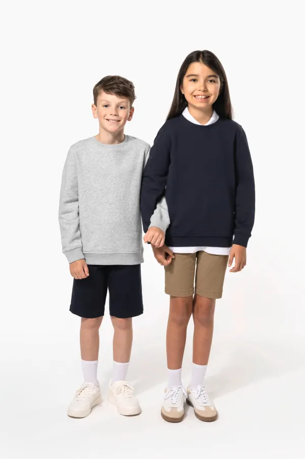 Sweat-shirt col rond enfant porté — vue 2