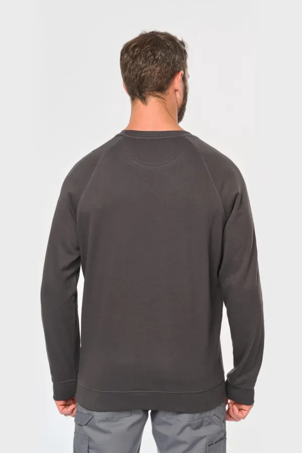 Sweat-shirt col rond homme (WK402) porté — vue 1