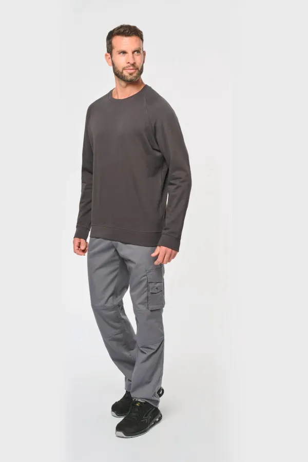 Sweat-shirt col rond homme (WK402) porté — vue 4