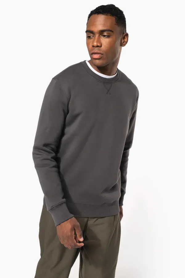 Sweat-shirt col rond unisexe porté — vue 1