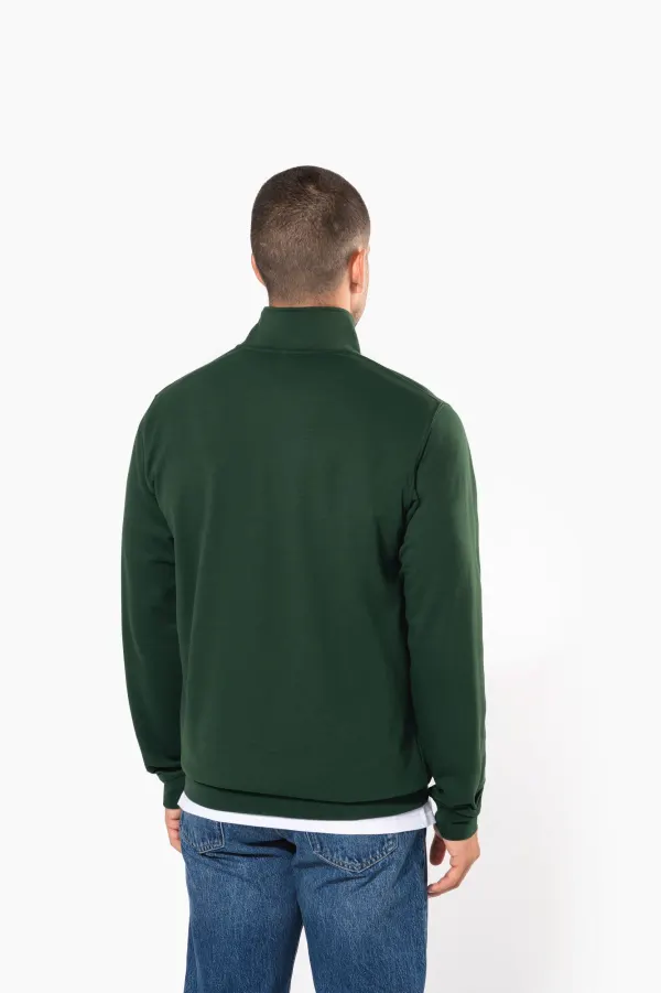 Sweat-shirt col zippé homme porté — vue 1