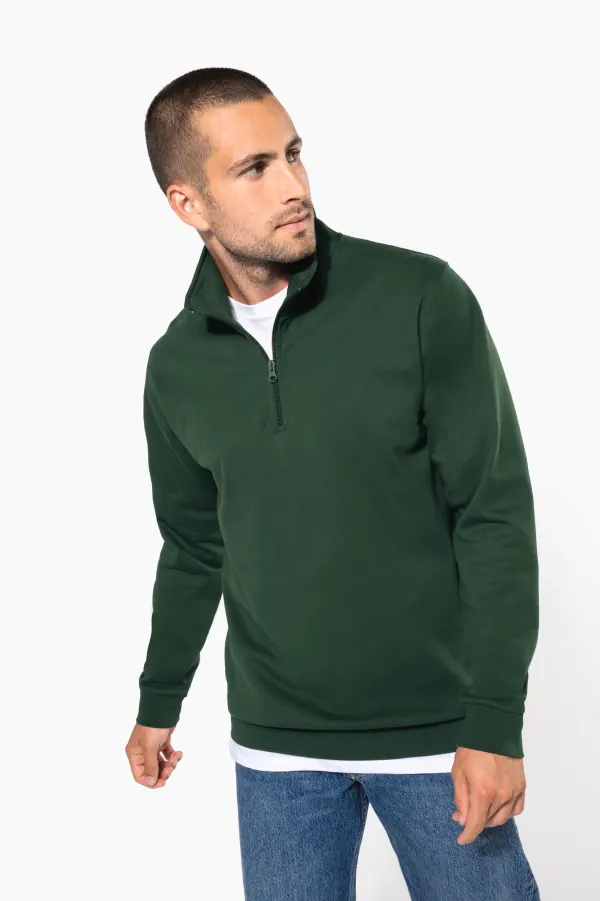 Sweat-shirt col zippé homme porté — vue 4
