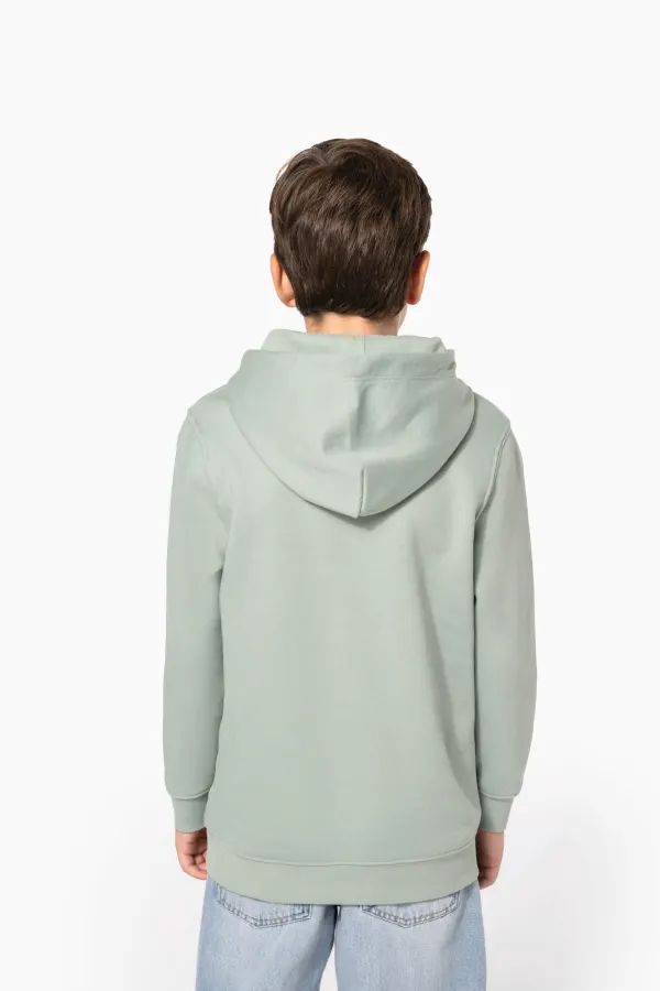 Sweat-shirt écoresponsable à capuche enfant porté — vue 1