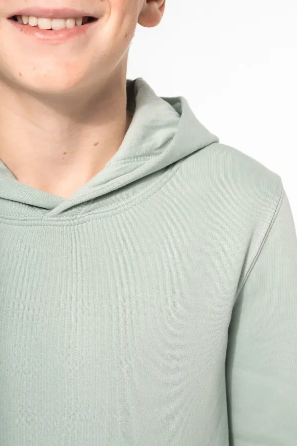 Sweat-shirt écoresponsable à capuche enfant porté — vue 2