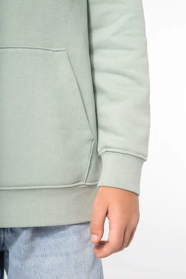 Sweat-shirt écoresponsable à capuche enfant porté — vue 4