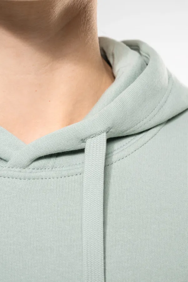 Sweat-shirt écoresponsable à capuche femme porté — vue 3