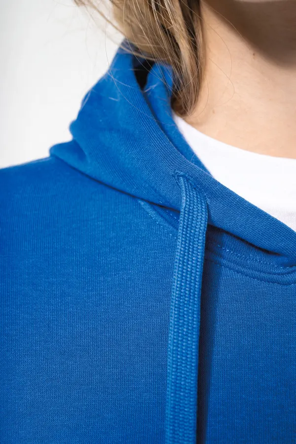 Sweat-shirt écoresponsable zippé à capuche femme porté — vue 3
