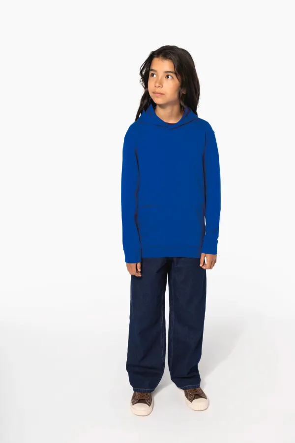 Sweat-shirt recyclé à capuche enfant porté — vue 1
