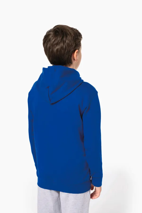 Sweat-shirt recyclé à capuche enfant porté — vue 2