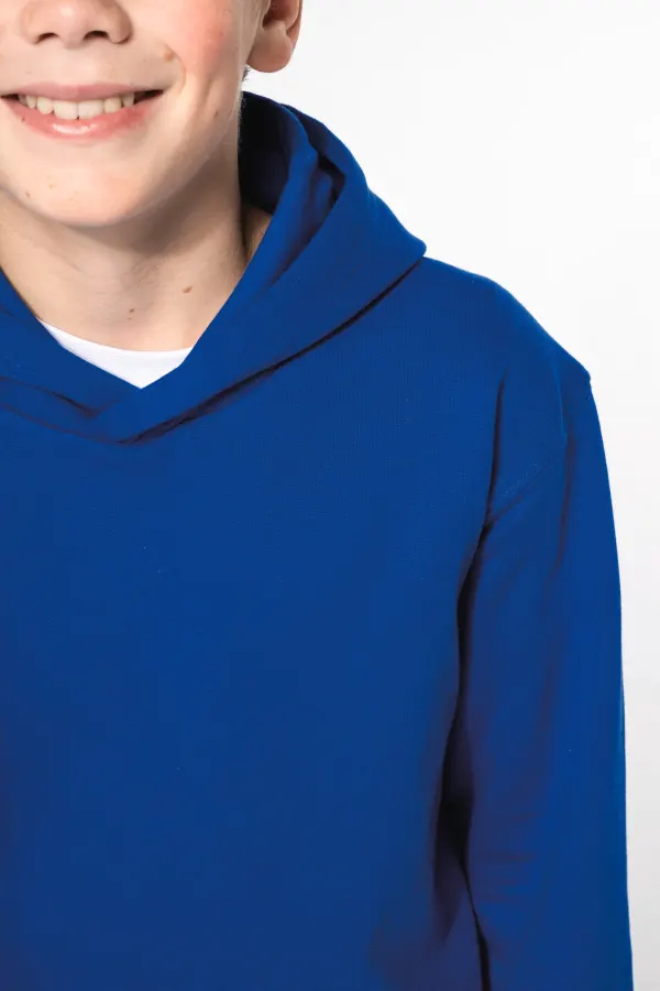Sweat-shirt recyclé à capuche enfant porté — vue 3