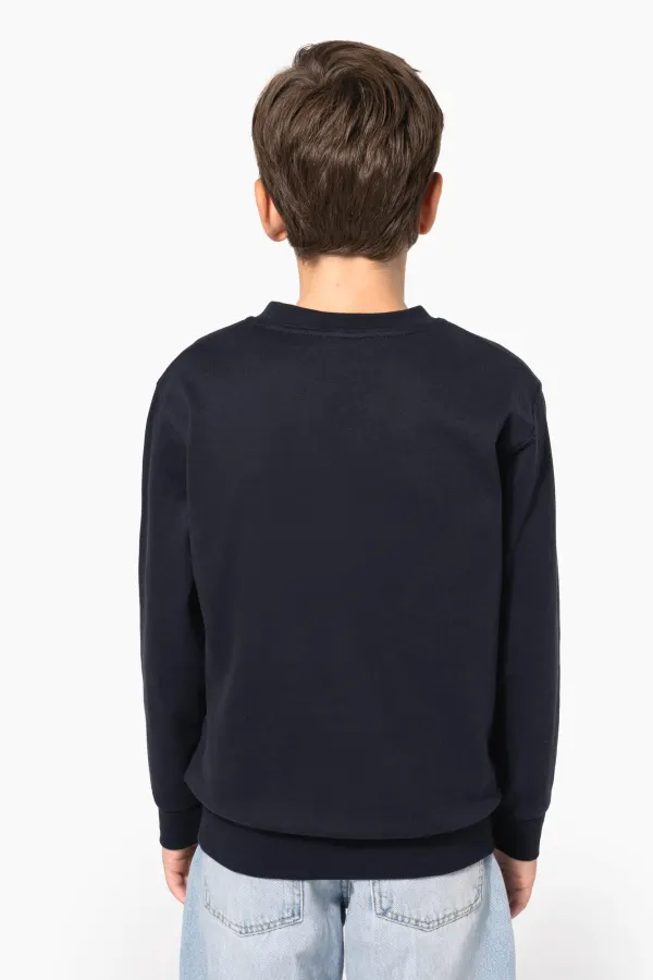Sweat-shirt recyclé col rond enfant porté — vue 1