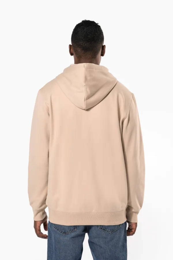 Sweat-shirt recyclé zippé à capuche unisexe porté — vue 2