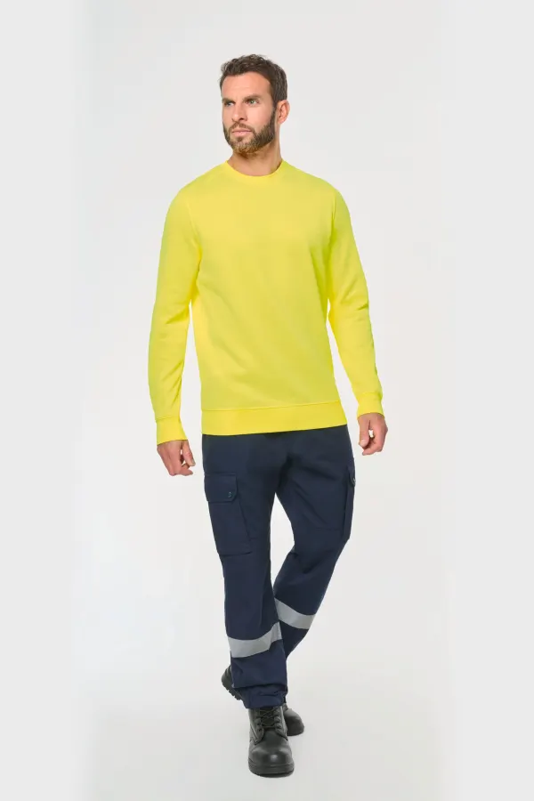Sweat-shirt unisexe écoresponsable polyester/coton porté — vue 2