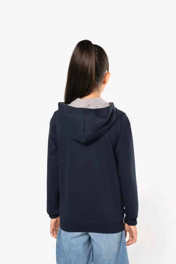 Sweat-shirt zippé capuche enfant porté — vue 1