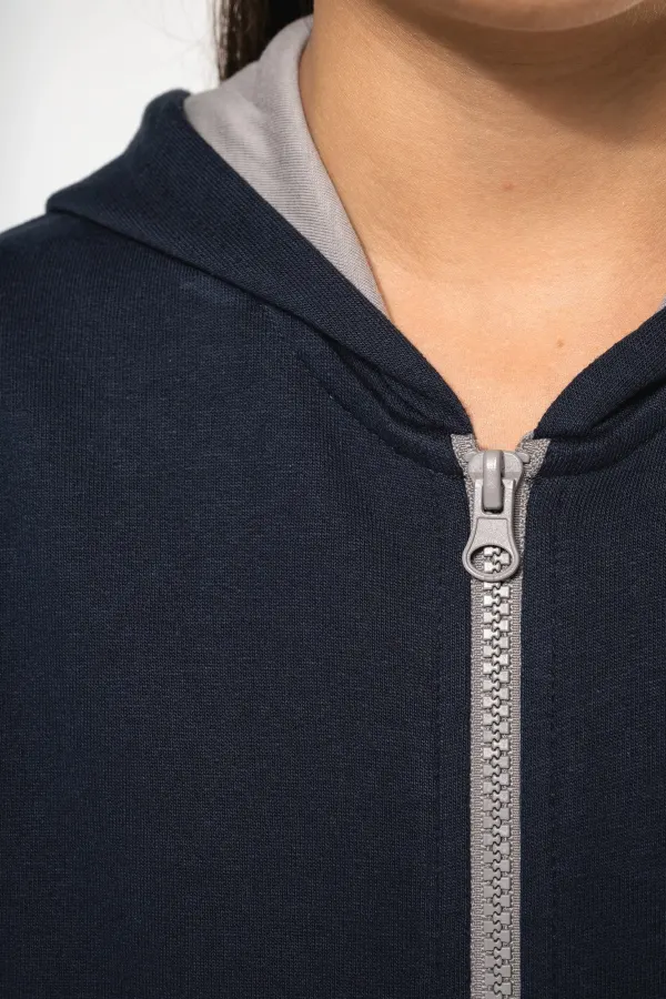 Sweat-shirt zippé capuche enfant porté — vue 3