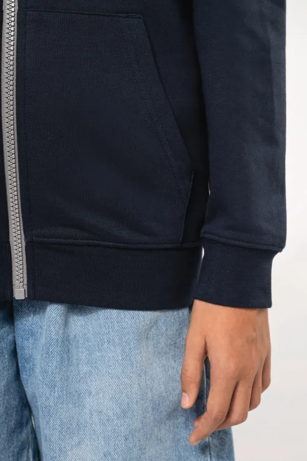 Sweat-shirt zippé capuche enfant porté — vue 4