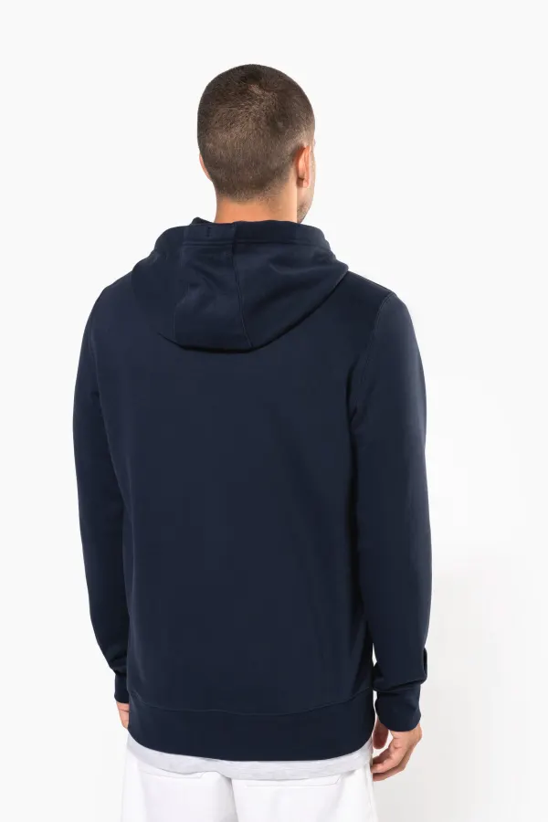 Sweat-shirt zippé capuche homme porté — vue 1