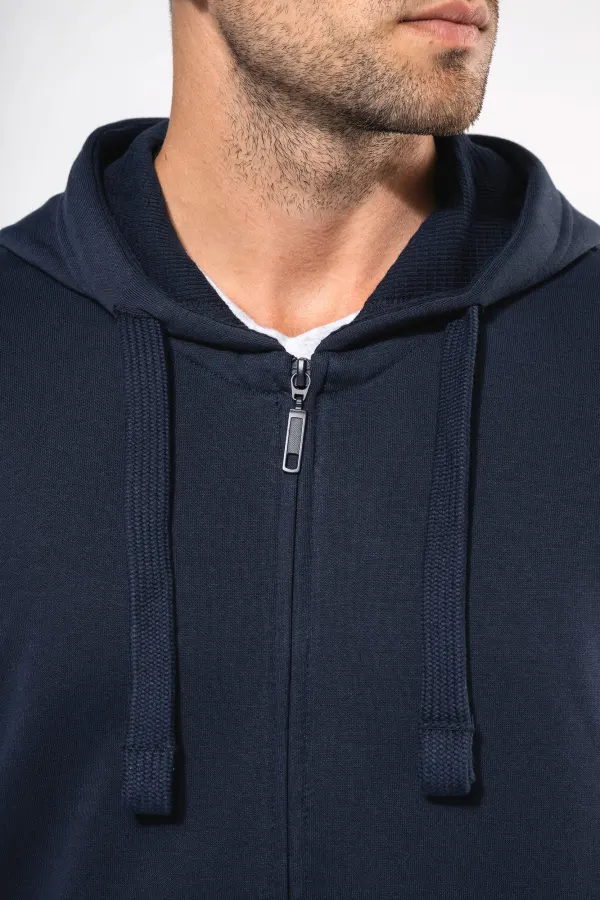 Sweat-shirt zippé capuche homme porté — vue 3