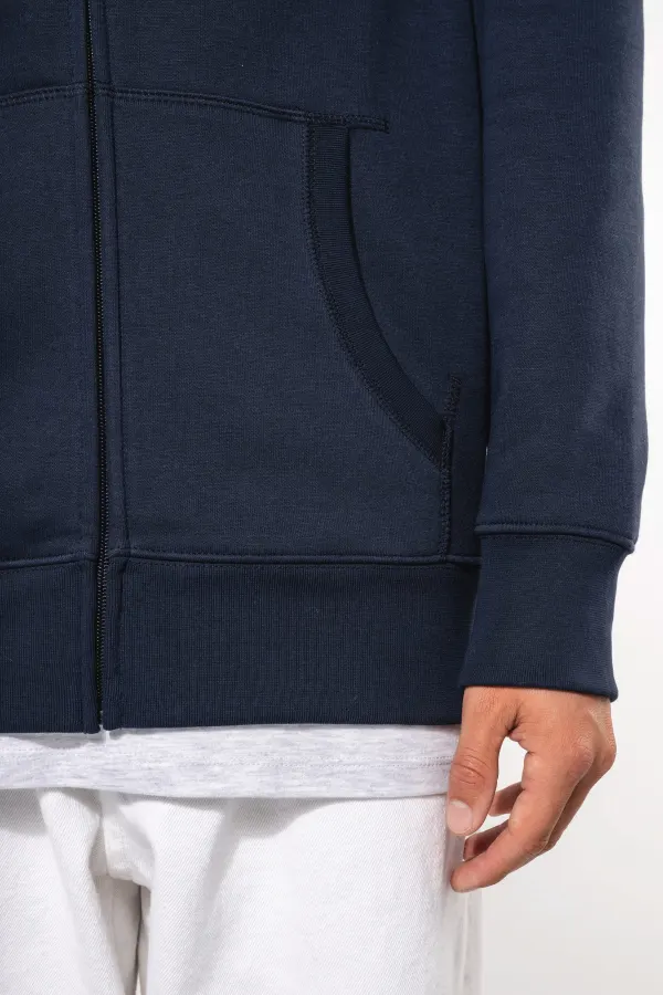 Sweat-shirt zippé capuche homme porté — vue 4