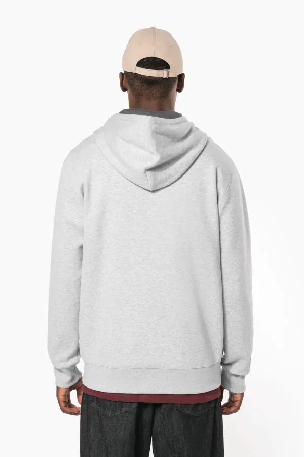 Sweat-shirt zippé capuche unisexe porté — vue 2