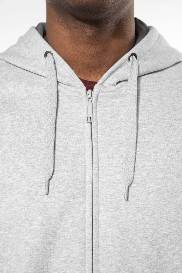 Sweat-shirt zippé capuche unisexe porté — vue 3