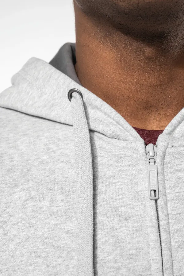 Sweat-shirt zippé capuche unisexe porté — vue 4