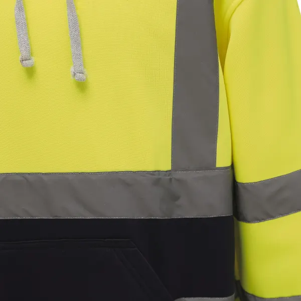 Sweatshirt capuche haute visibilité porté — vue 1