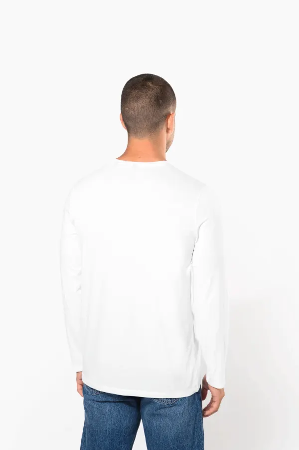 T-shirt col rond manches longues homme porté — vue 1