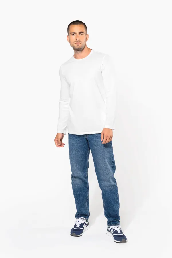 T-shirt col rond manches longues homme porté — vue 4